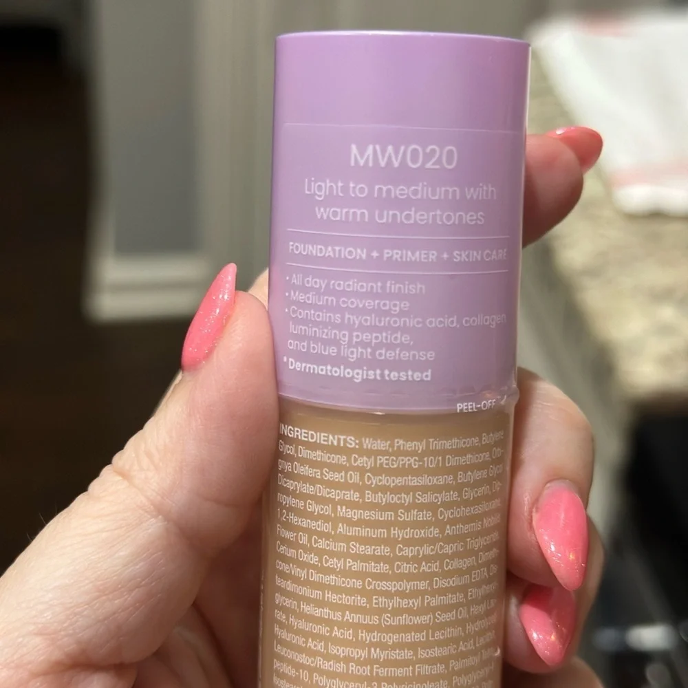 JOAH Crystal Glow Peptide-Infused Foundation – MW020 (Light to Medium)